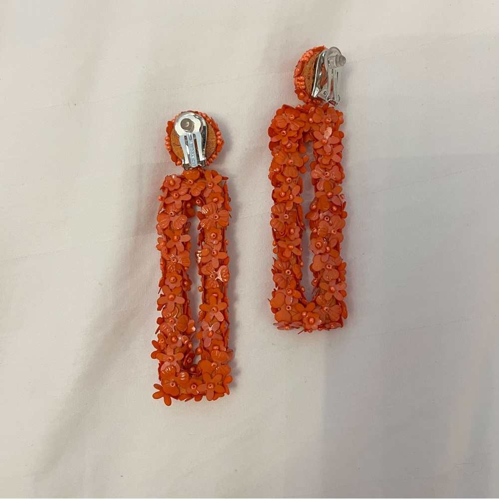 Sachin + Babi Orange Statement Earrings - Picture 2 of 2
